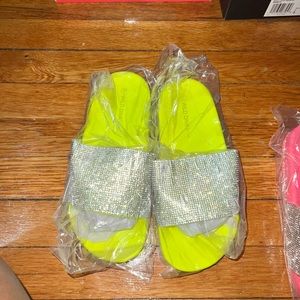 Neon green slides
